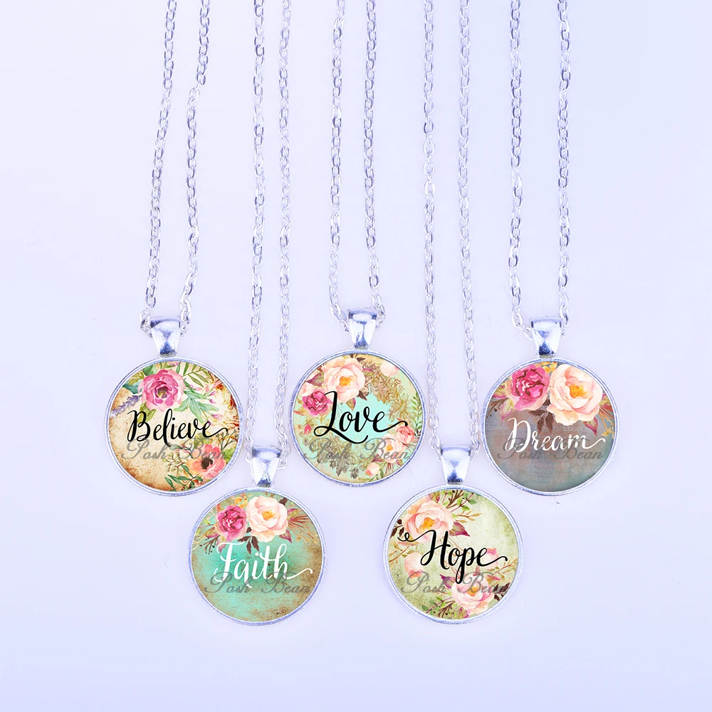 Ожерелье с подвеской Love/Hope/Dream/Faith/Believe/ожерелье желаний буквенным принтом