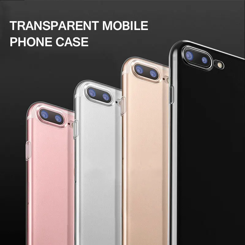 Ультратонкий Мягкий Прозрачный чехол из ТПУ для iPhone 8 7 Plus прозрачный силиконовый
