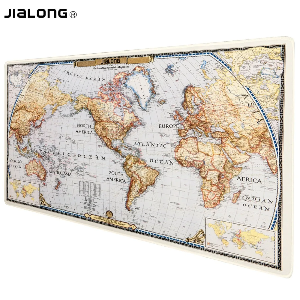 Игровой коврик для мыши JIALONG World Map большой размер водостойкий Нескользящий