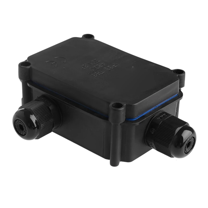 

OOTDTY Black Waterproof IP66 Plastic Cable Wire Connector Gland Electrical Junction Box