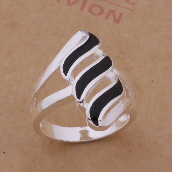 Кольцо AR176 модное серебряное с черными перьями/ajtajbaa aknajbua|jewelry epoxy|jewelry alloyjewelry storage