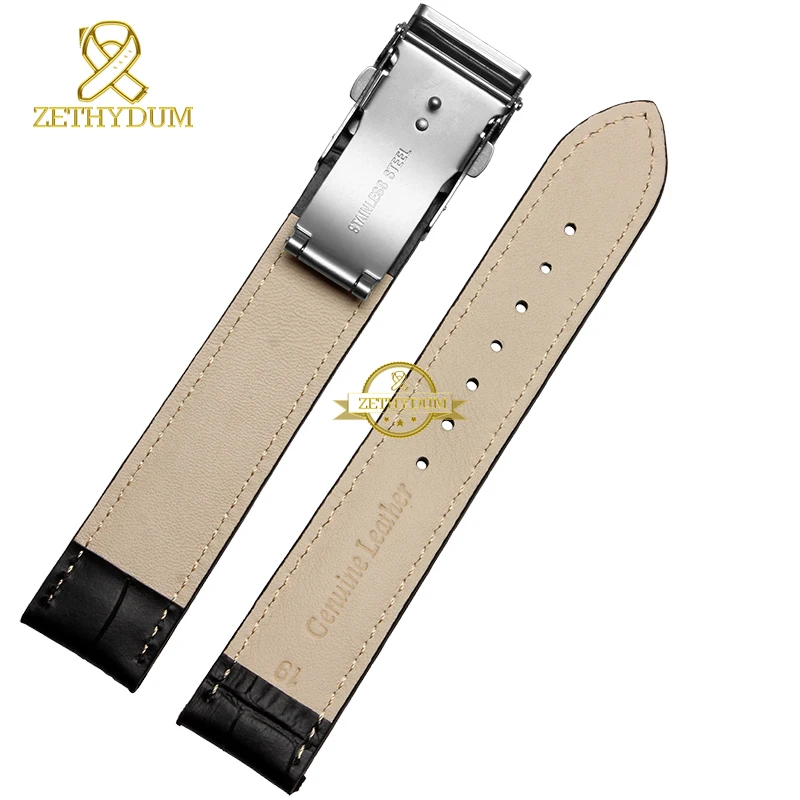 Модные часы из натуральной кожи ремешок для часов двойная страховая застежка 18 19