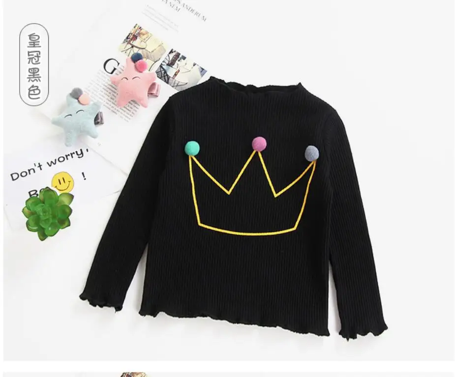 JOYINPARTY Girl Tops Baby Long Sleeve T-shirt Blouse Cotton Candy Color Kids Casual Tees for Girls Children | Детская одежда и