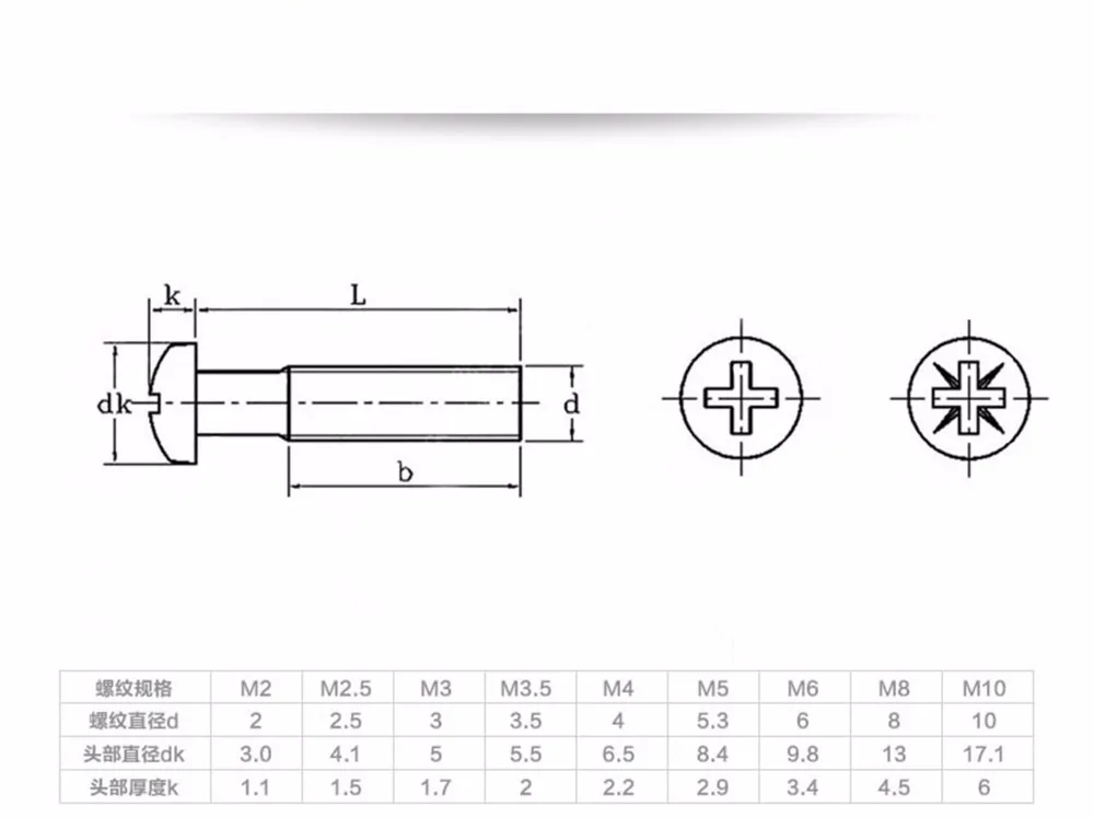 100 шт. M2 латунный винт круглая головка медного винта крестообразная утопленная