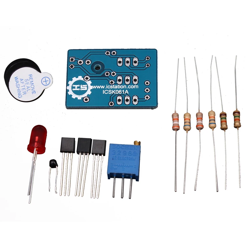 Электронный DIY Kit Контроль температуры Звук Свет Сигнализация Suite DC 3 ~ 5 В комплект