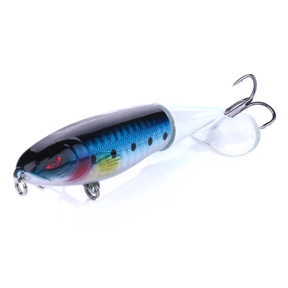 1pcs Quality Whopper Plopper 100mm/ 13.2g Artificial Top Water Fishing Lure Hard Bait Wobbler Rotating Soft Tail Fishing Tackle