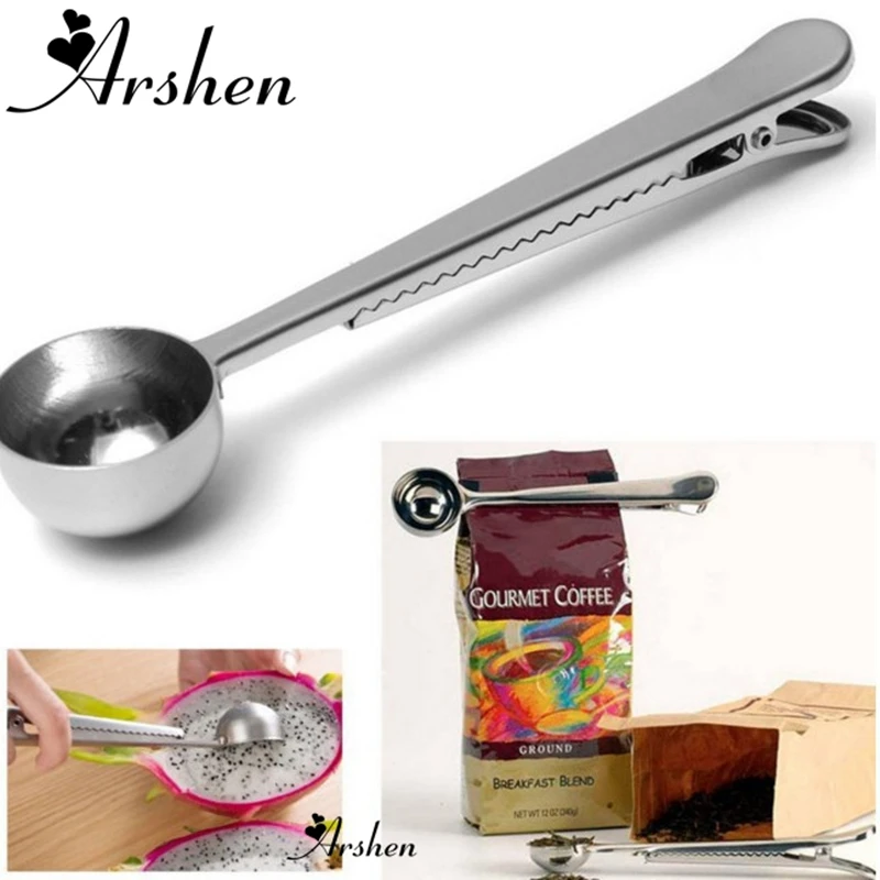 

Ложка и зажим для чая Arshen, нержавеющая сталь ложки для чая, ложка для чая, кофе, кунг-фу, ложки для цветов, кухонные принадлежности