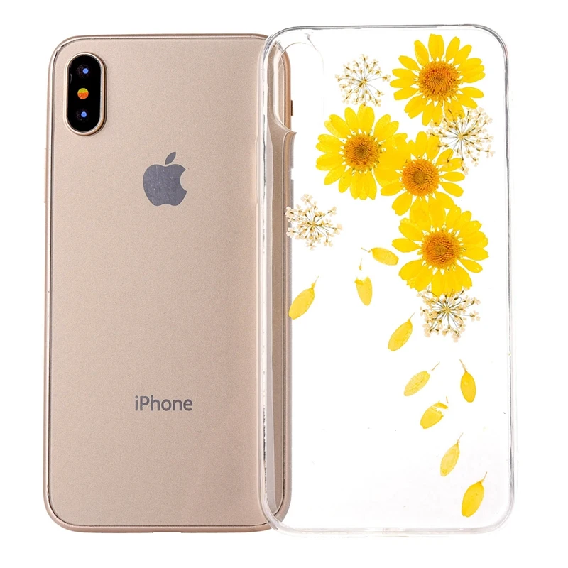 Dried Real Flower Cases For iphone 6 6s plus 7 8 Plus X XS XR Max Transparent Soft TPU Case Back Cover |