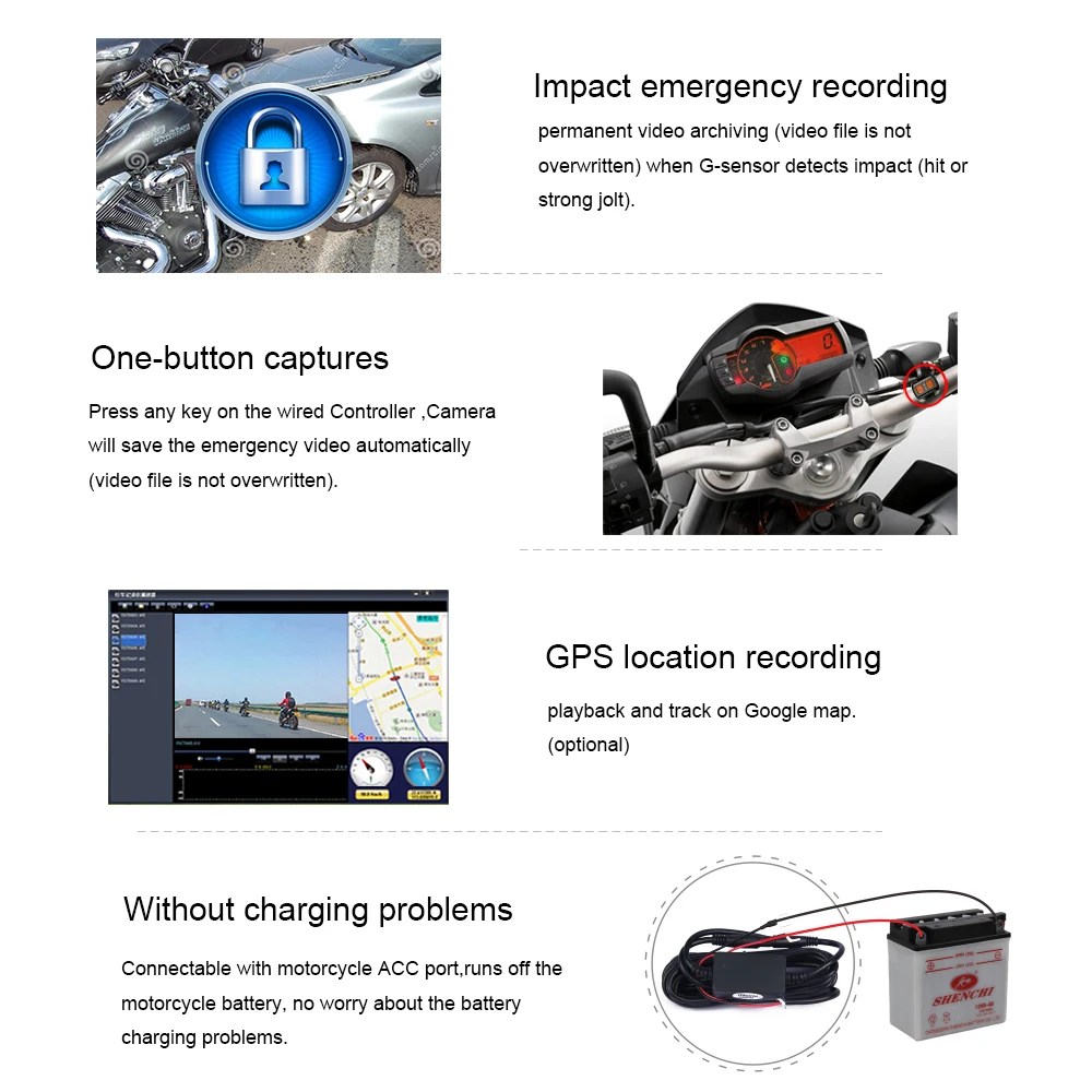 C6 Двойной объектив gps Ночное видение мотоцикл Спорт Камера DVR Системы спереди +