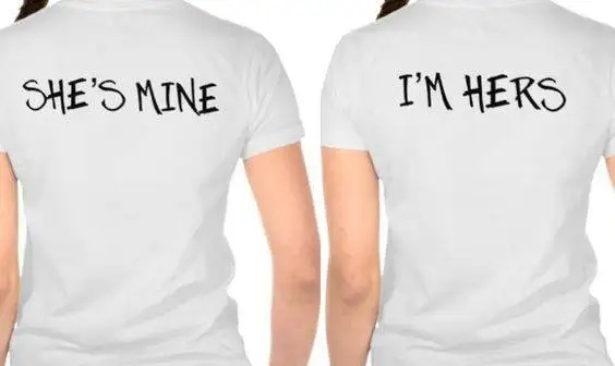 Женская футболка с надписью She is mine I'm ее пара высококачественные повседневные