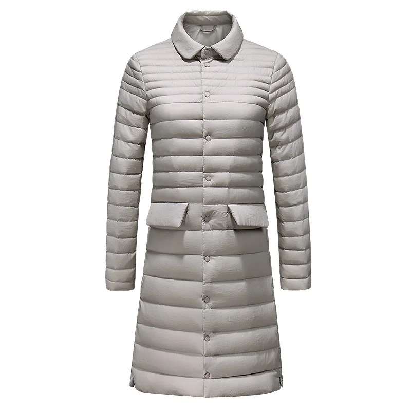 Новинка 2020 ультралегкий пуховик женское осенне-зимнее элегантное пальто черные