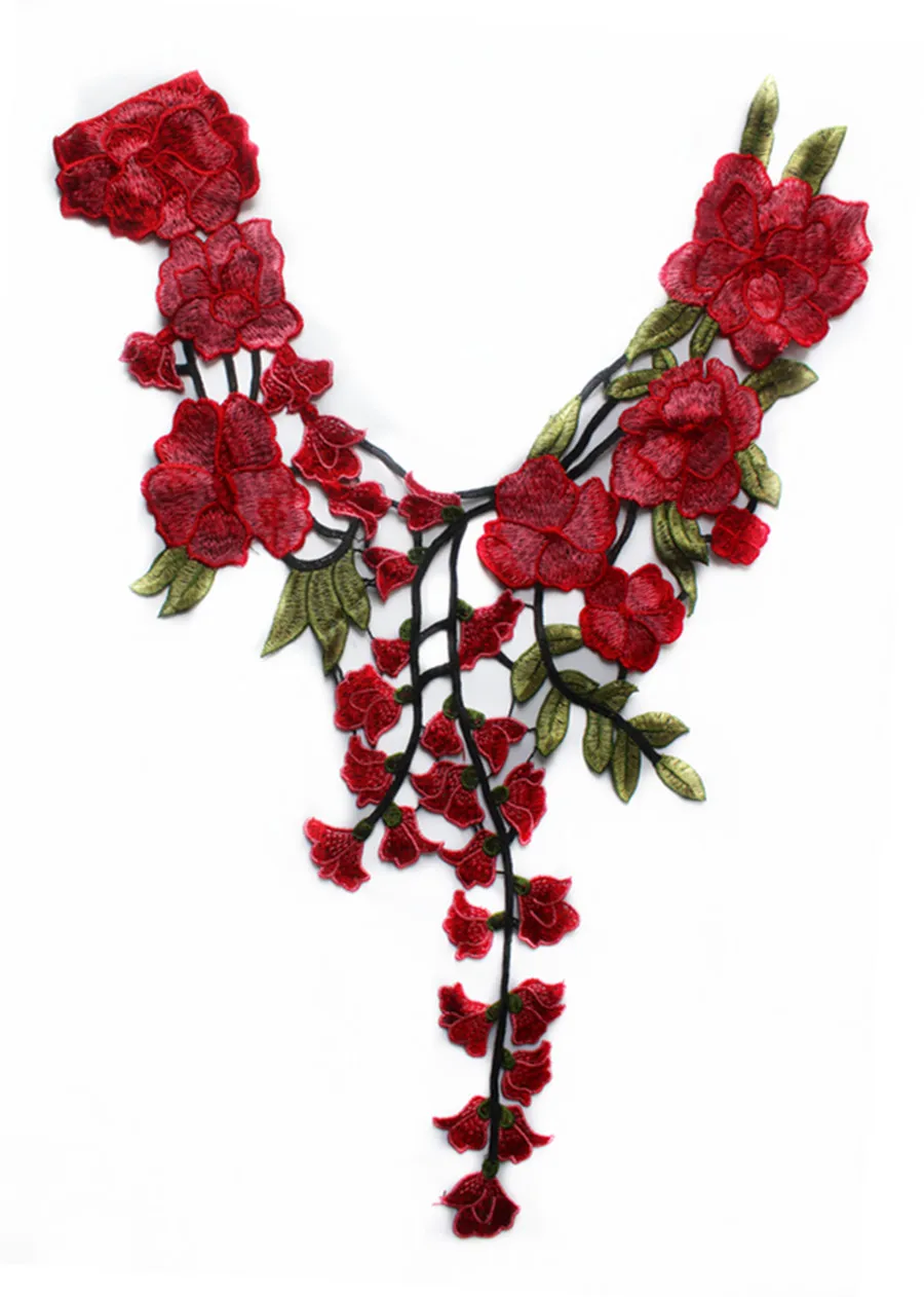 1 шт. цветные вышитые нашивки с кружевным воротником Скрапбукинг Водорастворимая