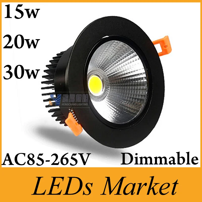 Встраиваемый светодиодный точесветильник светильник в черном корпусе 15 Вт 21 30