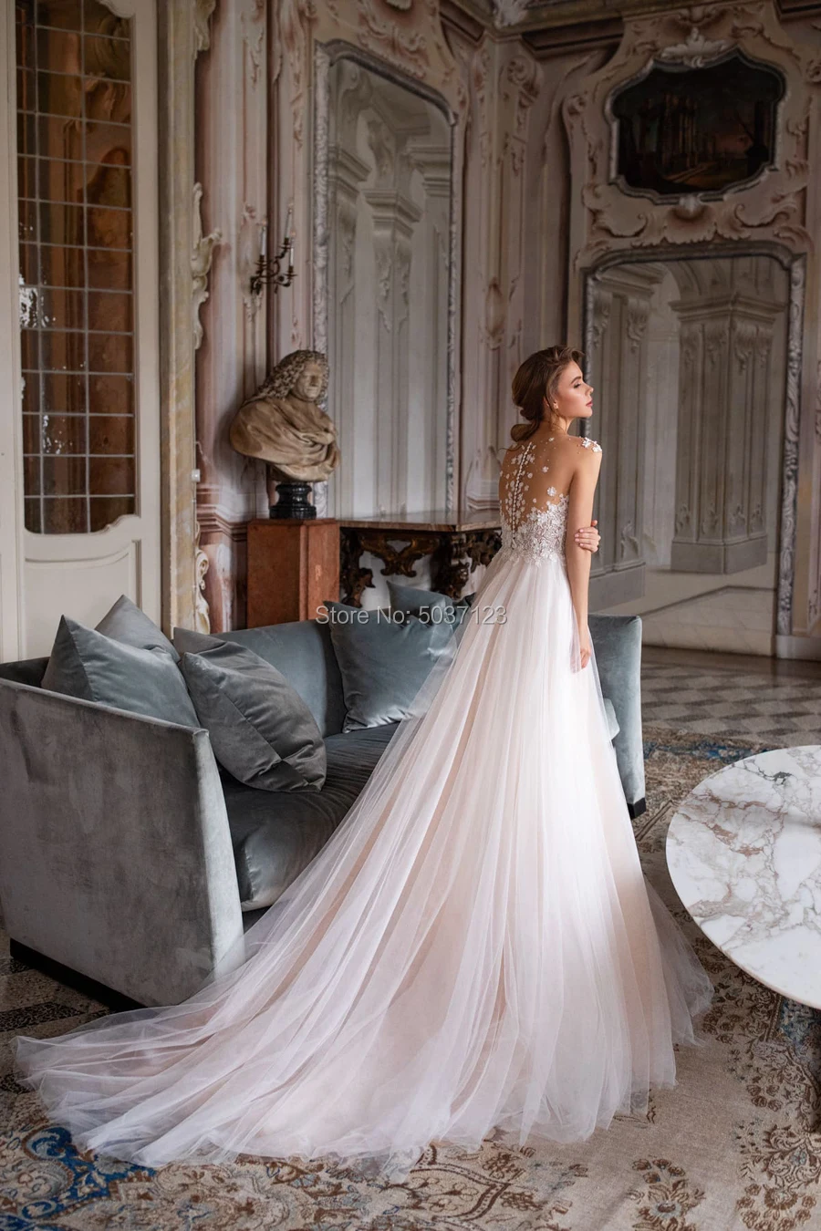 Трапециевидные Свадебные платья Vestido De Noiva с рукавами крылышками без рукавов