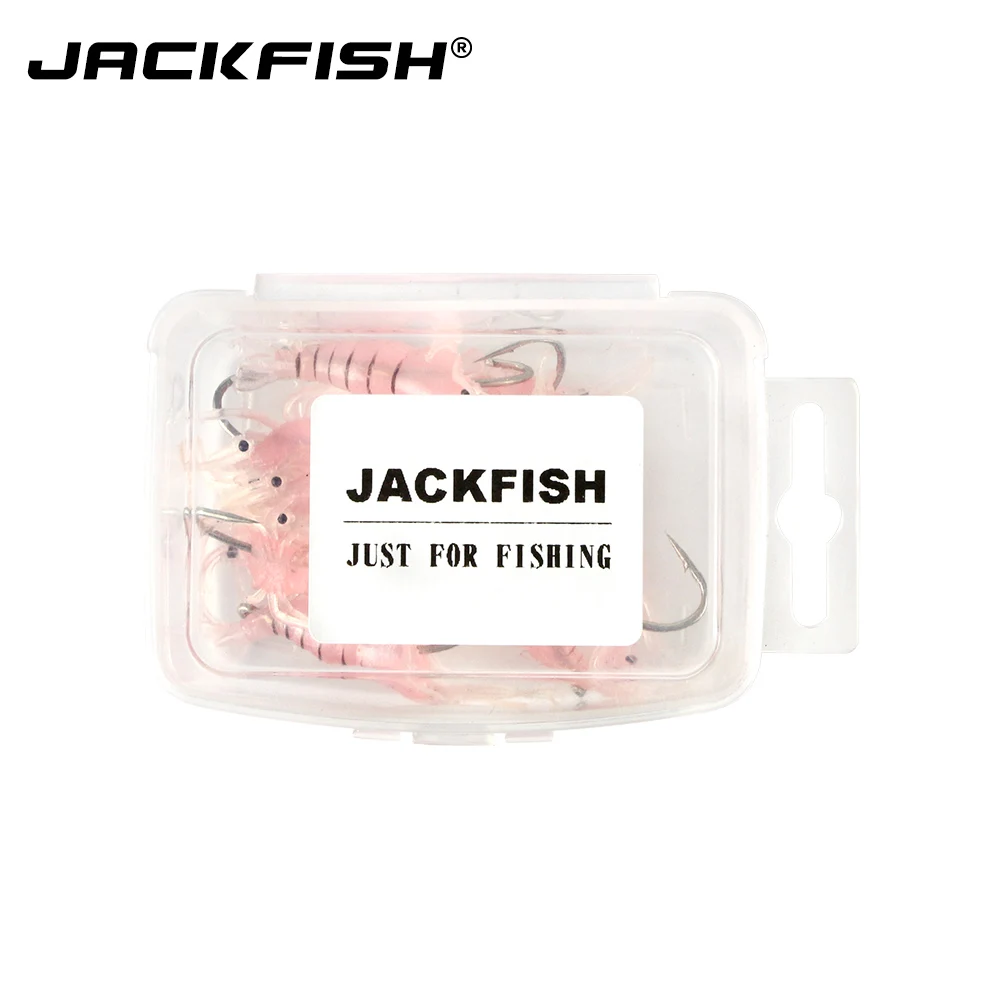 JACKFISH Мягкая приманка креветки с крючком 10 шт./лот мягкие искусственные приманки 4