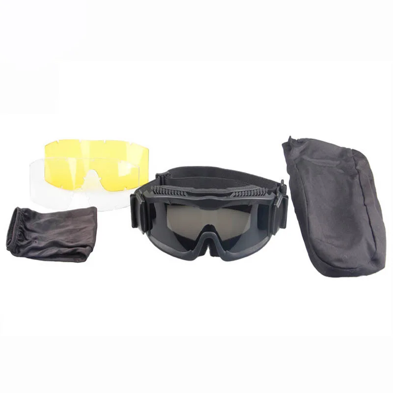 Черные армейские тактические очки военные страйкбольные уличные мотоциклетные