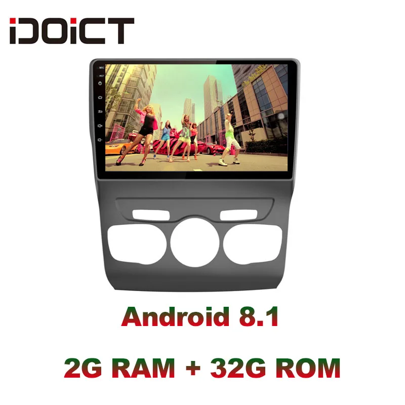 IDOICT Android 8,1 ips экран 2G+ 32G Автомобильный dvd-плеер gps навигация Мультимедиа для Citroen C4 радио 2013- стерео