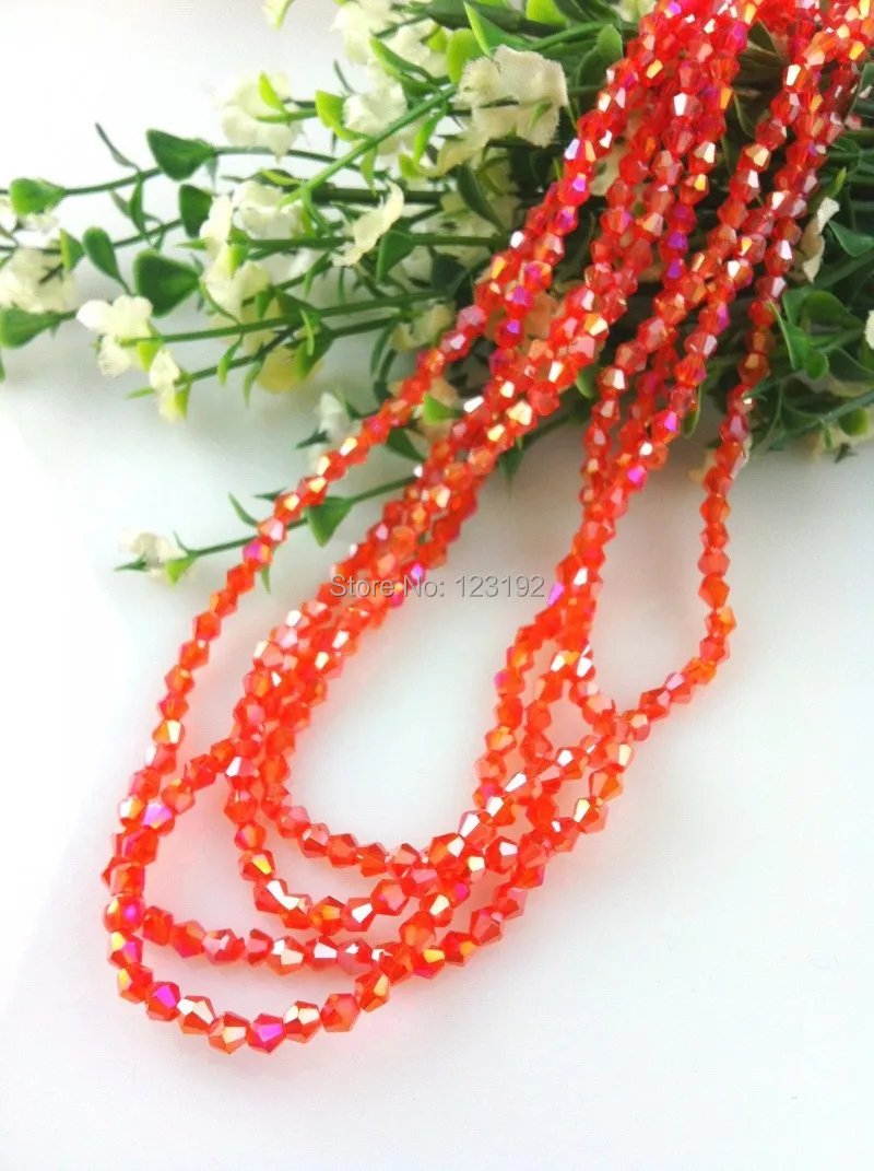 China Crystal Beads Glass Faceted Bicone 4mm Approx 1200Pcs Free Shipping-(Num 1) | Украшения и аксессуары
