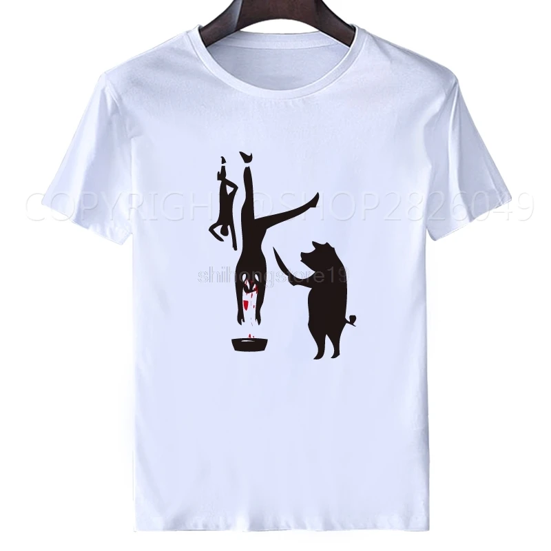 pig line butcher shop t shirt funny vegan vegetarian karma peta bacon mens t-shirt summer o neck top tee plus size s-xxxl | Мужская