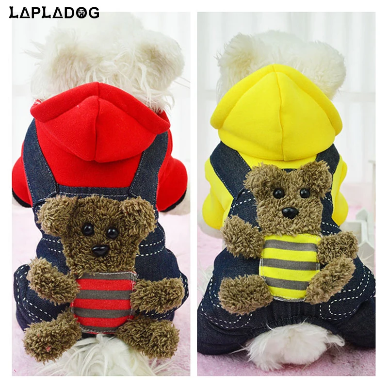 Женская теплая зимняя одежда для собак толстая куртка мультяшная Толстовка