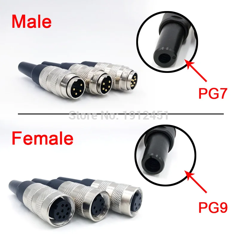 M16 коннектор датчика водонепроницаемый IP65 штекер 2 3 4 5 6 7 8 12 14 16 19 24Pin|connector waterproof|ip65