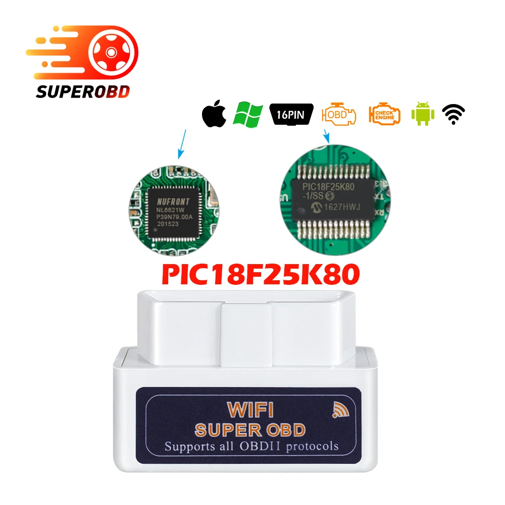 2018 ELM327 Wifi V1.5 OBDII/OBD2 автомобильный диагностический инструмент Поддержка Android и IOS
