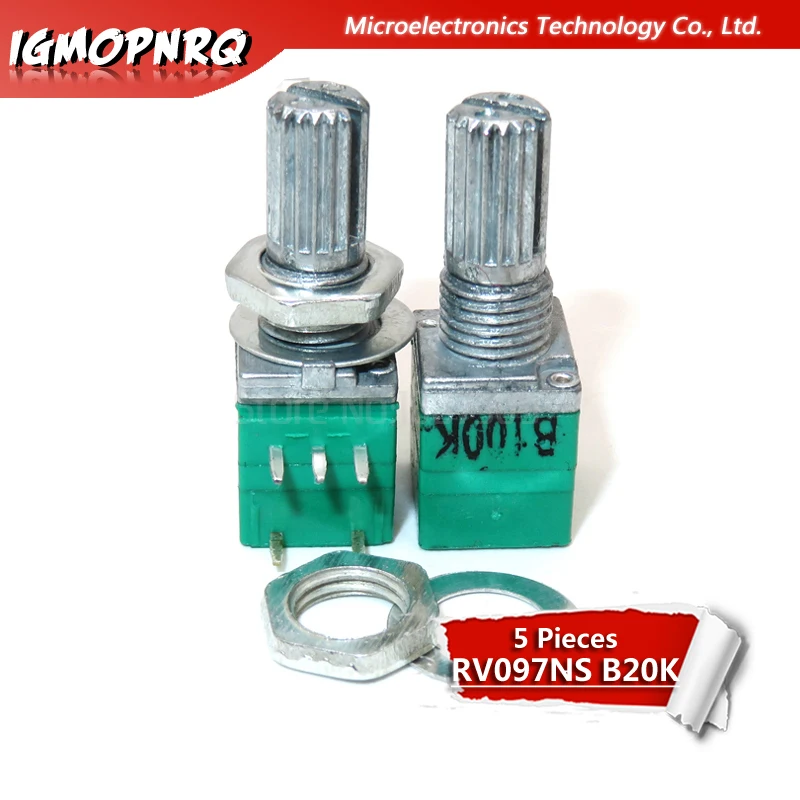 5 шт. RV097NS B20K 20k 5PIN одноконтактный потенциометр с переключателем аудио усилитель