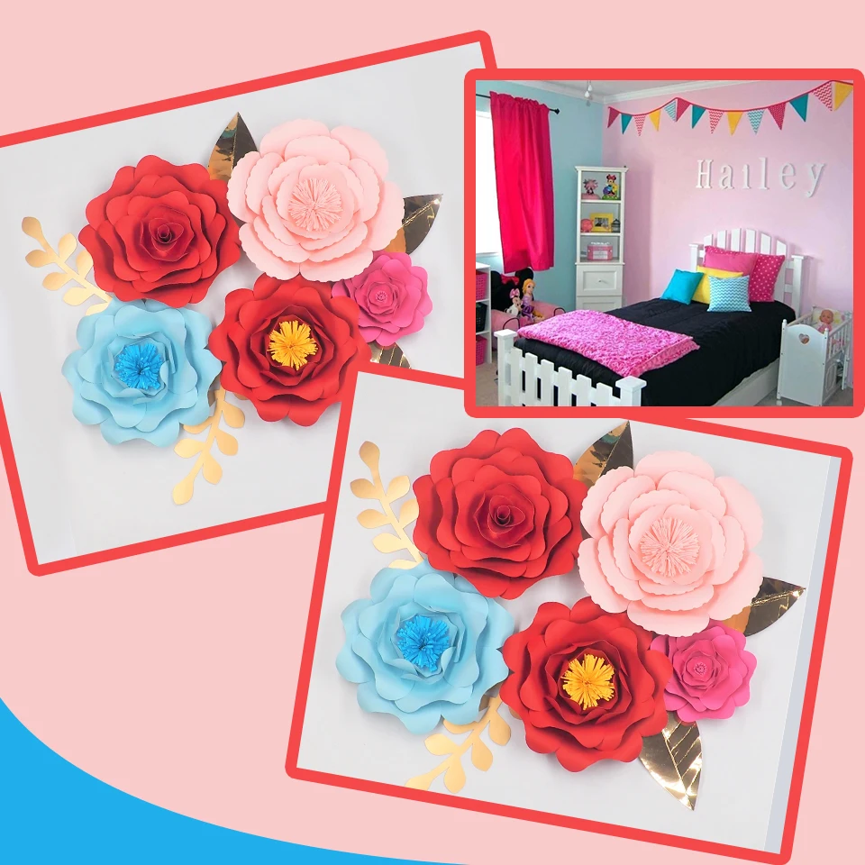 5 шт. декоративные бумажные листья для украшения детской комнаты|paper flowers|diy paper