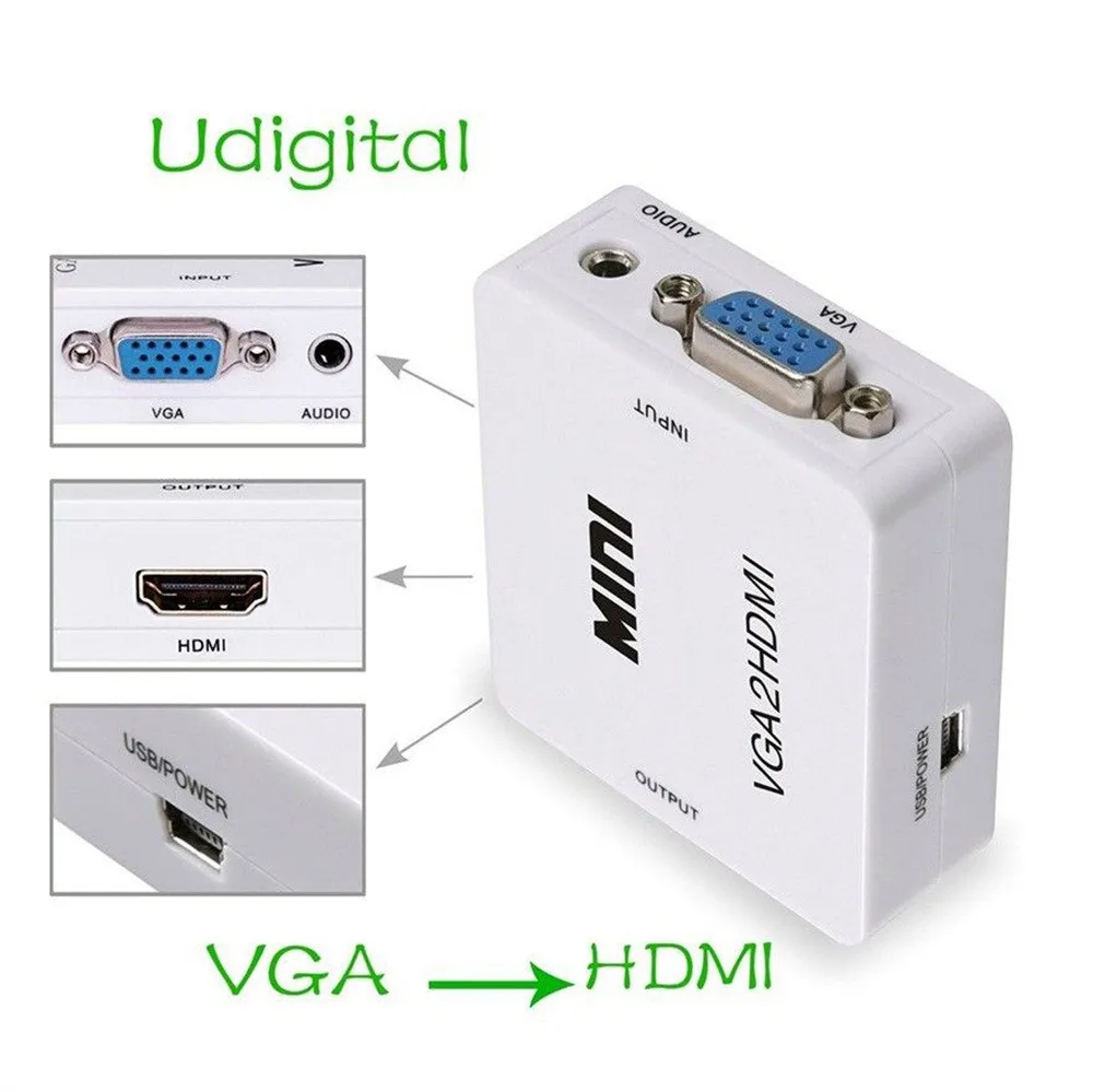 EPULA преобразователь из VGA в HDMI Разрешение к Version1.3 Женский женскому видео адаптер