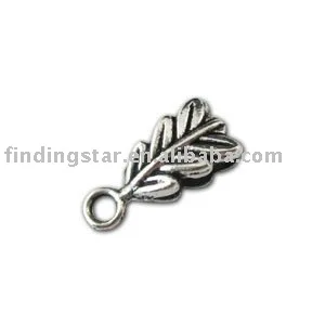 

FREE SHIPPING 120pcs Tibetan silver leaf baill A11056