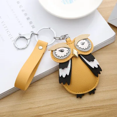 Yellow Корейский стиль Мини милый Kawaii сова брелок для ключей для девочек брелок для ключей Автомобильный ключ держатель женский мужской сумки Шарм аксессуары на кольцо для ключей подвеска подарки - Цвет: Yellow