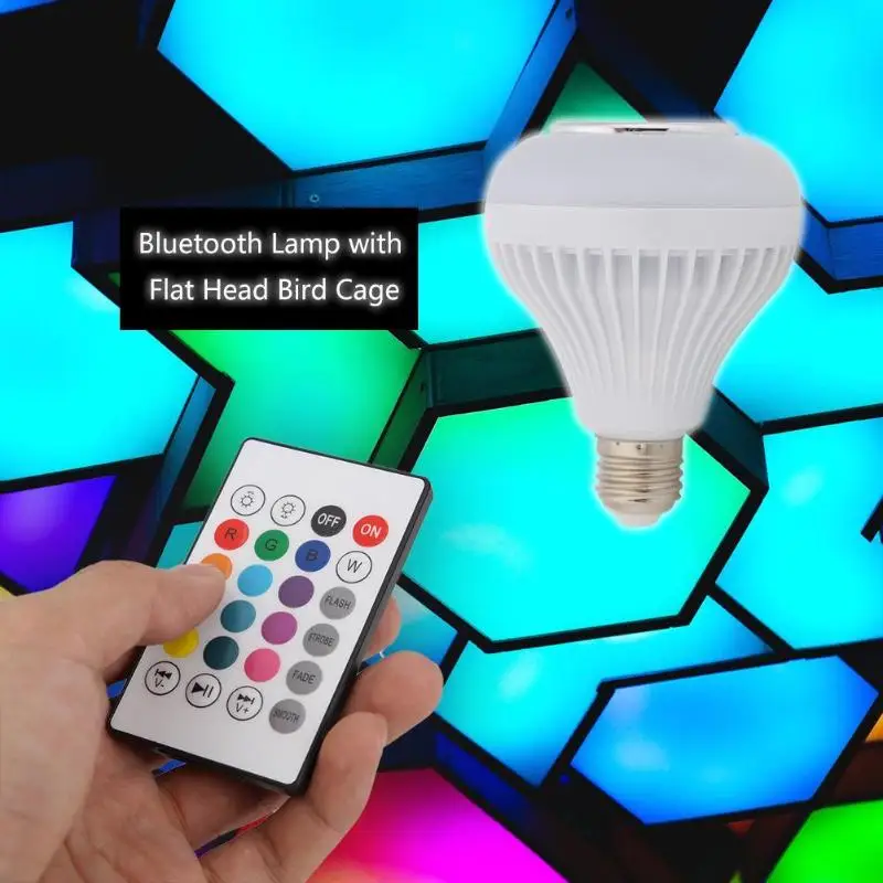 Светодиодный ламповый светильник E27 Smart Bluetooth с музыкальным пультом дистанционного управления, вечерние лампы, сценический светильник