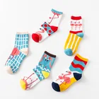 Носки женские хлопковые в стиле Харадзюку, милые короткие носки с принтом животных, веселые Смешные длинные, уличная одежда, подарки для девушек и женщин, 5 партийуп