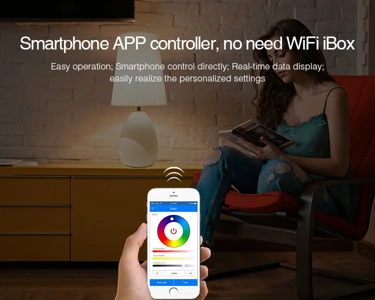 [Seven neon] 9 Вт RGB + CCT Wifi Светодиодная лампа 2 4G Беспроводная 2700 K-6500 K с регулируемой