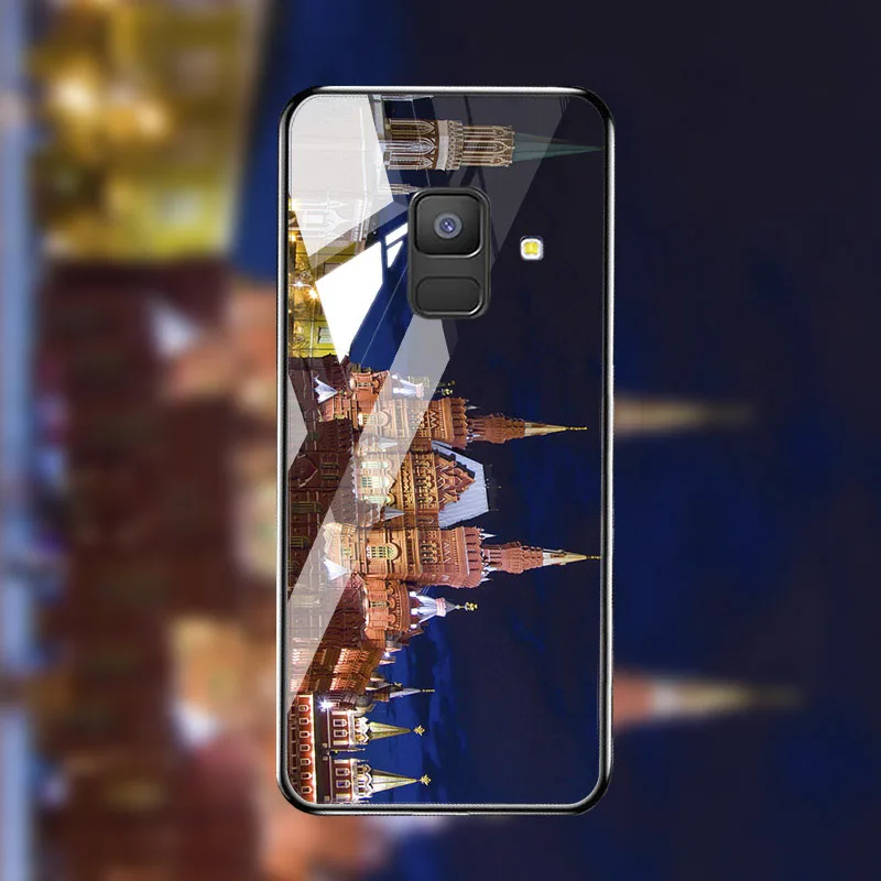 M048 Soaptree чехол из закаленного стекла для samsung Galaxy A8 A6 Plus чехол s Star Space мультфильм для samsung A8 A730F A530F чехол бампер - Цвет: M048