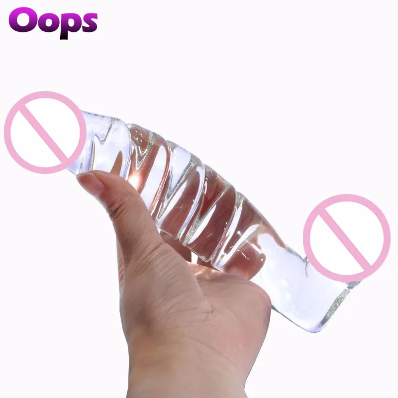 Женская Анальная пробка огромный стеклянный женский пенис член с яичками