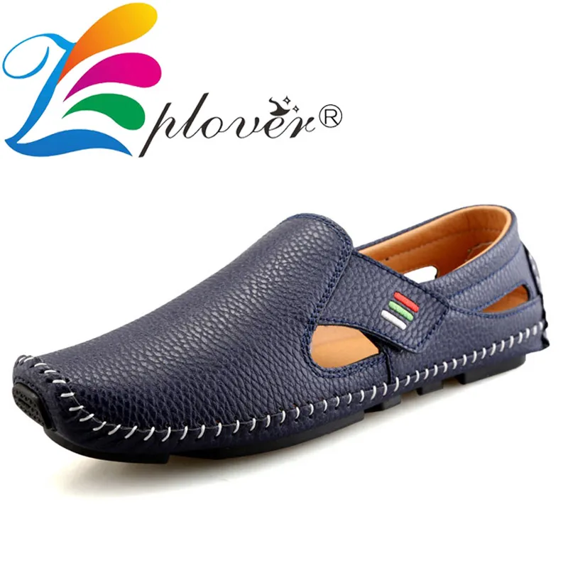 2019 New Fashion Men Leather Shoes loafers Summer Breathable Casual Slip-on Driving Boats Moccasins Flats | Обувь