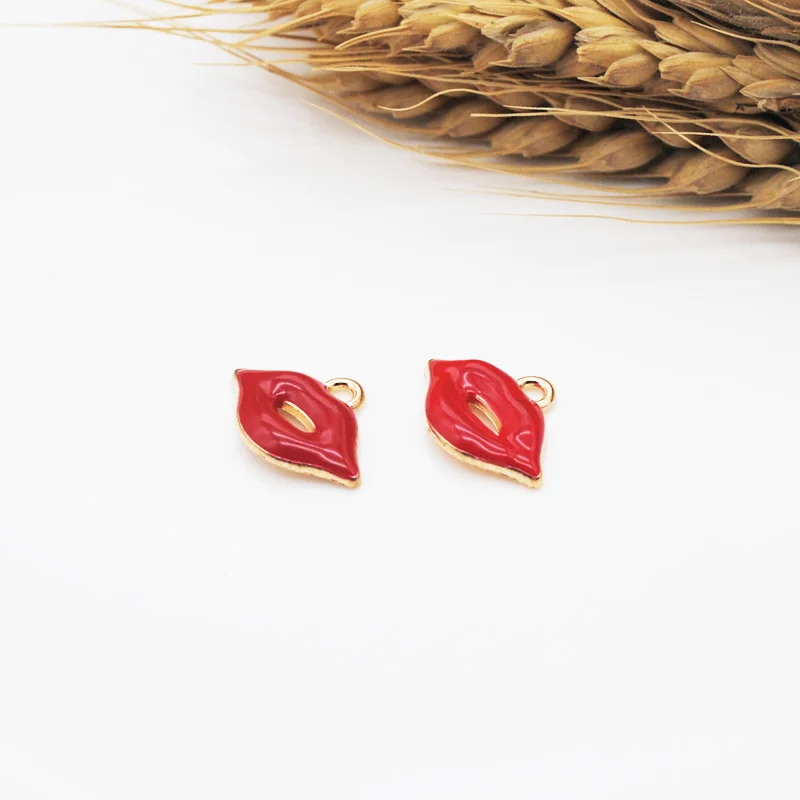 70577 red 20 шт./лот рот, губы/Помада плавающие эмалевые чары сплав золотого цвета Подвеска подходит ожерелья браслеты DIY ювелирные аксессуары - Окраска металла: 70577 red