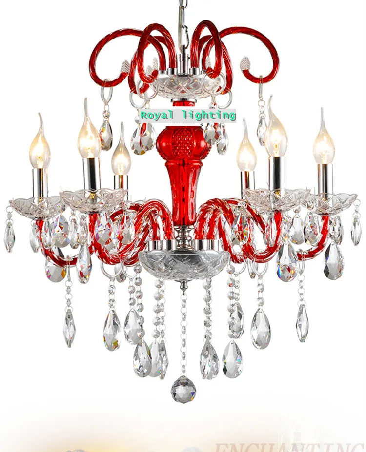 Children room light fixture mini black Red crystal chandelier for dining bedroom color luminaria candle E14 led |