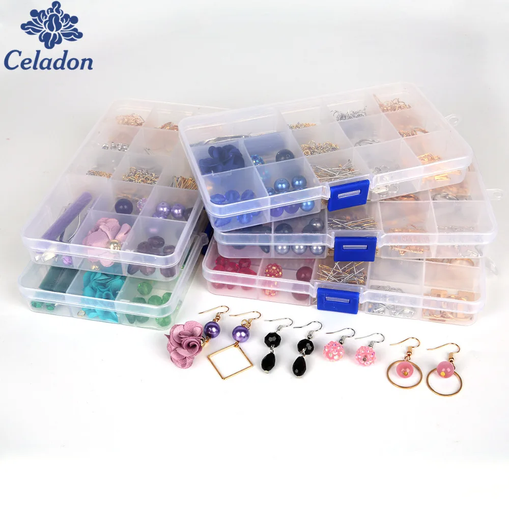 

Hot Earring-set 1 Box DIY Beads Tassels Charms High Quality Metal Earring Hooks Clasps For DIY Fashion Earring Jewelry Findings