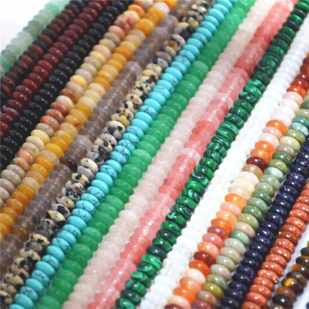 Лидер продаж модные бусины 3*6 мм из натурального камня круглые плоские смешанных