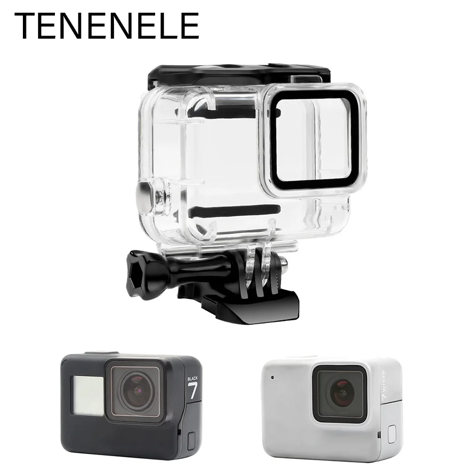 

TENENELE аксессуары для экшн-камеры GoPro Hero 7 белый водонепроницаемый чехол для Go Pro Hero7 серебряные корпуса для дайвинга под водой 30 м