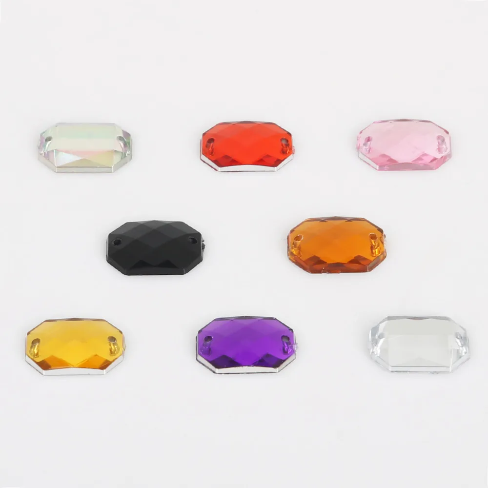 100Pcs 10*14mm Sewing Crystal Flatback Rhinestones Sew On Strass Crystals Stones Acrylic Beads For Clothes Decoration DIY Craft | Дом и сад