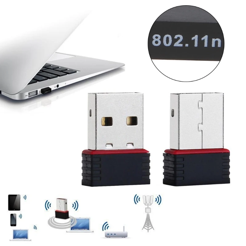 

150Mbps USB 2.0 WiFi Wireless Adapter Network LAN Card 802.11 ngb Ralink MT7601