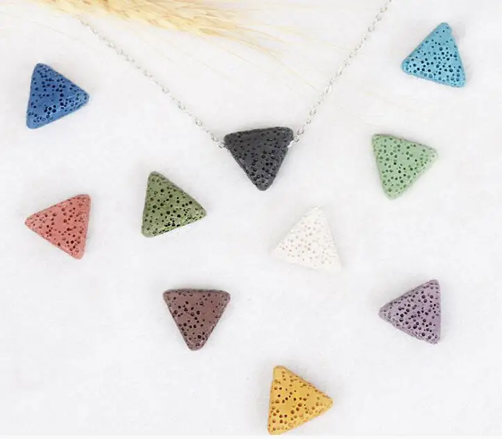 Triangle Lava Rock Stone Necklace for aromatherpy Diffuser Jewelry | Украшения и аксессуары