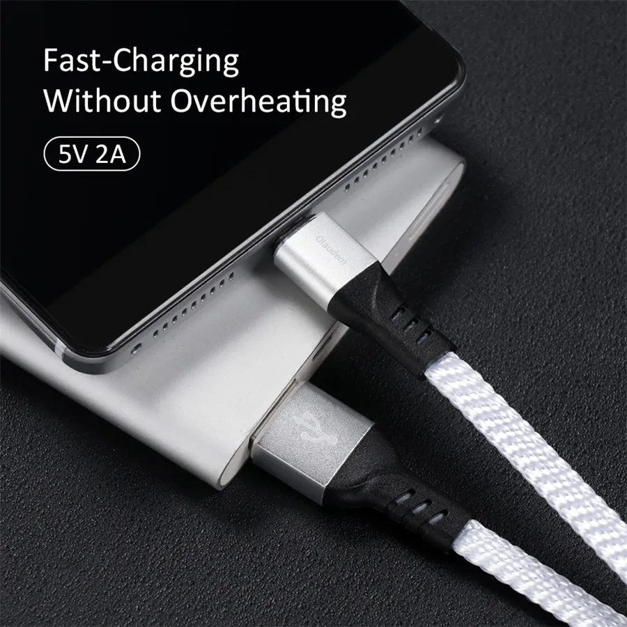Шейные скобки... Micro USB кабель быстрой зарядки 2A нейлон плетеный 1 м для данные