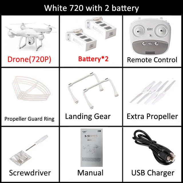 white 720P 2 battery S70W gps FPV Дрон с 1080 P HD FPV широкоугольная камера Wi-Fi живое видео слежение за мной gps возврат дома RC Квадрокоптер гоночный Дрон - Цвет: white 720P 2 battery