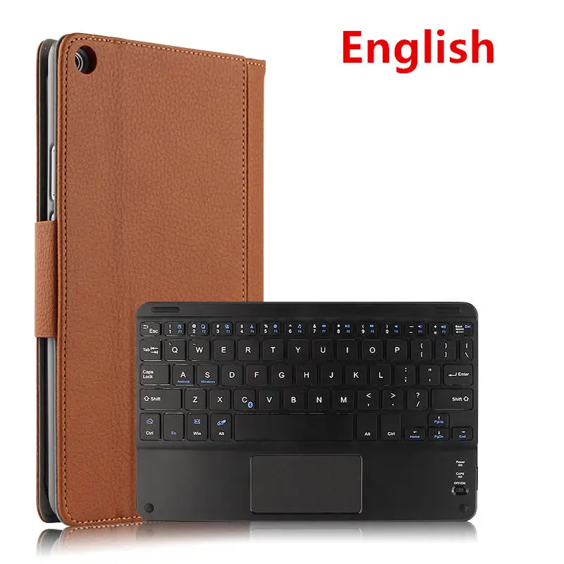 brown English Беспроводная Bluetooth клавиатура для huawei MediaPad T3 8,0 чехол Защитный Кожаный Honor Play Tablet 2 " KOB-W09 KOB-L09 T38 - Цвет: brown English