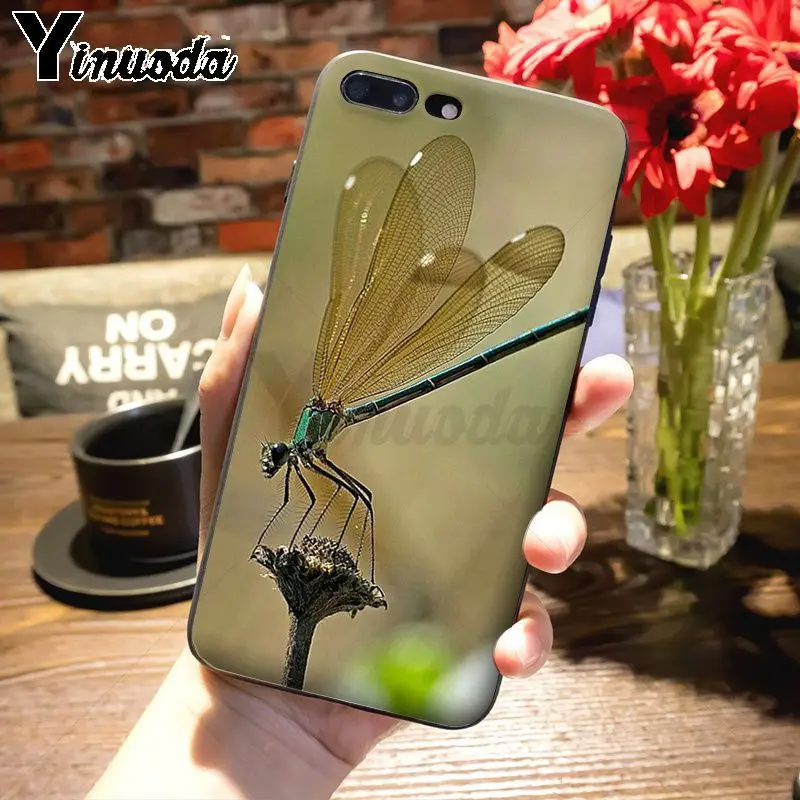 Yinuoda красивый популярный чехол со стрекозой для Apple iPhone 8 7 6 6S Plus X 5S 11pro SE 5C Чехол