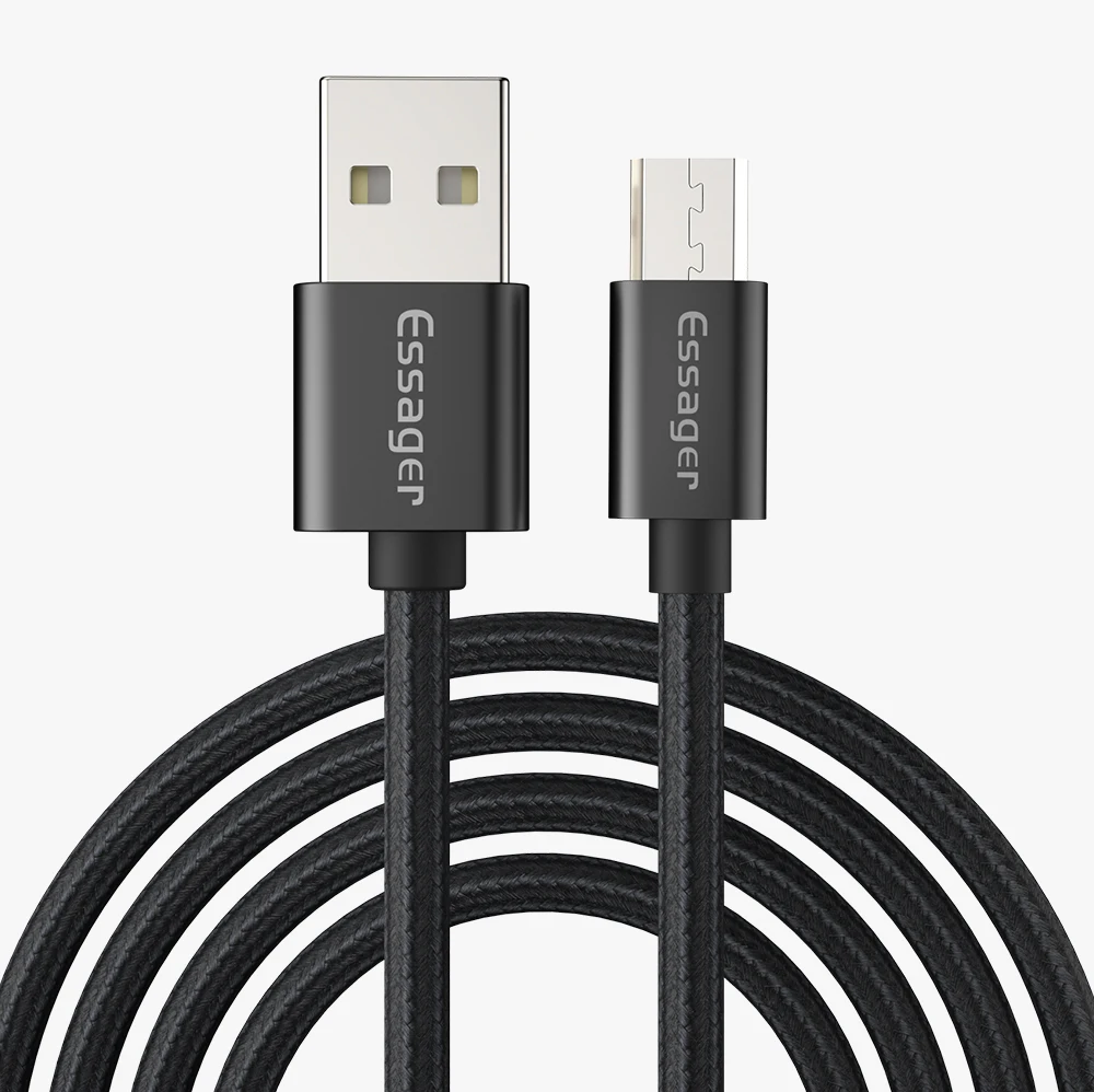 Essager микро USB кабель 2.4A Быстрый зарядный кабель для зарядного устройства провод для Samsung Xiaomi huawei LG htc 2 м микро USB для синхронизации данных и телефонный кабель